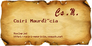Csiri Maurícia névjegykártya